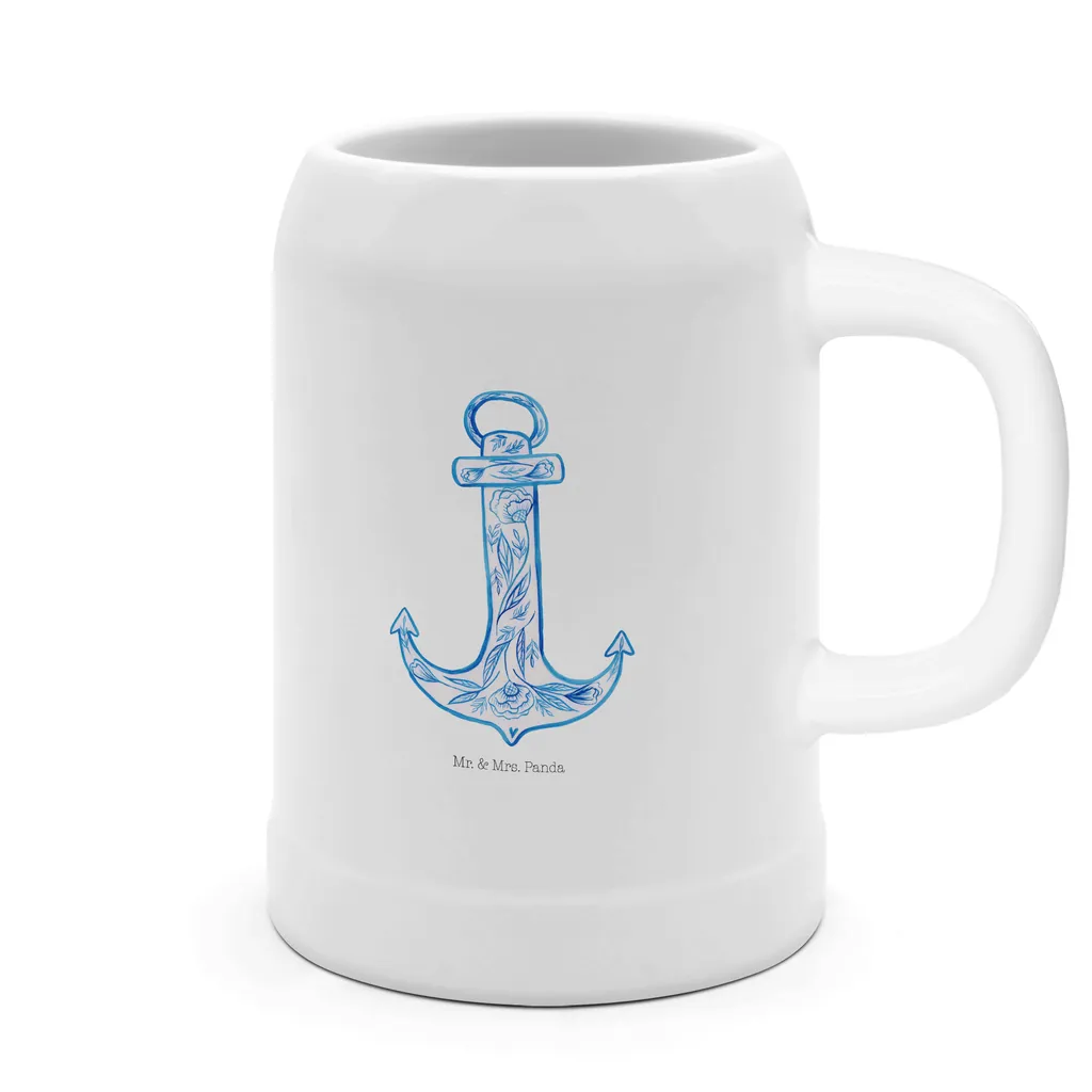 Mr. & Mrs. Panda Bierkrug Anker Blau - Weiß - Geschenk, Tiere, Gute Laune, Bierkrüge, Bierkrug Steingut, Süße Tiermotive, Lustige Sprüche, 5 L, 500ml 1 Mr. & Mrs. Panda Bierkrug Anker Blau - Weiß - Geschenk, Tiere, Gute Laune, Bierkrüge, Bierkrug Steingut, Süße Tiermotive, Lustige Sprüche, 5 L, 500ml