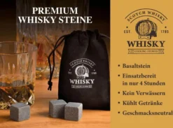 Whisky Geschenkset Nicht Nur Für Whisky Liebhaber:innen, 8 Granit Whisky Steine, 2 Whiskygläser, Eiswürfelzange Und Samtbeutel In Toller Holz Geschenkbox. Neidfaktor Inclusive -Weinglas Serien Geschäft 0deb79e4cc601bf0290447d2d2dc2fa5
