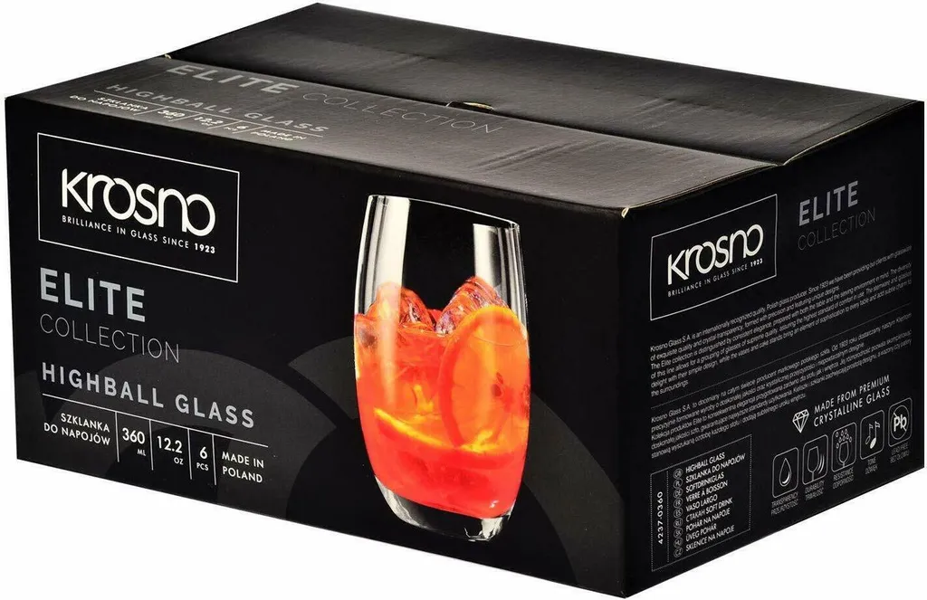 Krosno Elite Highball Glas Longdrink 360ml 6er 6 Krosno Elite Highball Glas Longdrink 360ml 6er – Bild 6