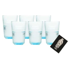 Bombay Sapphire Gin 6x Longdrink Glas 6er Set Gläser In Blau Mit Relief