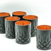 Nachtmann Noblesse 6er-Set Black Edition Whisky Gläser 295 Ml I Spülmaschinenfest I Wasserglas Coloured By EKM (schwarz/kupfer) + 6er-Set EKM Living Trinkhalme Schwarz