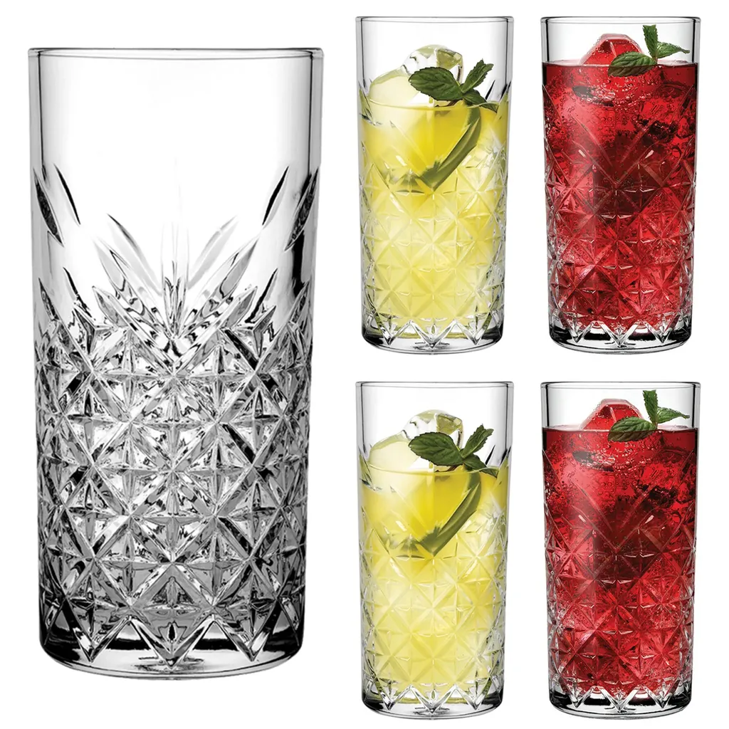 Pasabahce Timeless 520205 Longdrink Glas Wassergläser Kristall Design 4´er Set Transparent 365 Ml 1 Pasabahce Timeless 520205 Longdrink Glas Wassergläser Kristall Design 4´er Set Transparent 365 Ml