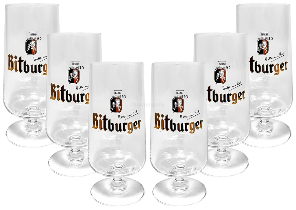 Bitburger Kelch Tulpen Glas Gläser-Set - 6x Biertulpen 0,3l Geeicht 1 Bitburger Kelch Tulpen Glas Gläser-Set - 6x Biertulpen 0,3l Geeicht