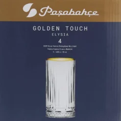 Pasabahce Elysia Golden Touch Long Drink Gläser 4-teiliges Set Mit Goldrand 280ml -Weinglas Serien Geschäft 3a6c4bd59b6ebff76e5bf14169b6b6dd