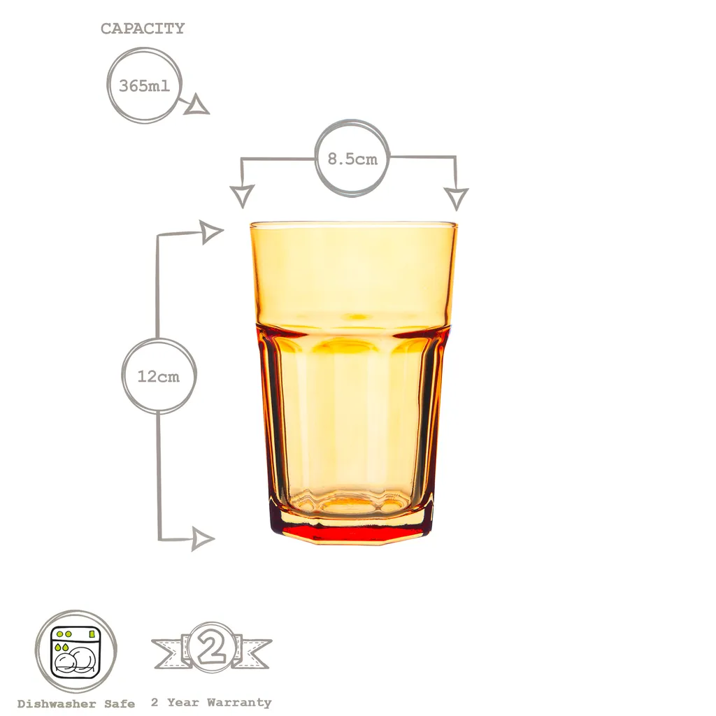 Rink Drink 6 Stück Farbige Gläser Highball-Set - Vibrant Multicolored Partei-Cocktail-Trinken Tumblers - 365ml - 6 Farben 3 Rink Drink 6 Stück Farbige Gläser Highball-Set - Vibrant Multicolored Partei-Cocktail-Trinken Tumblers - 365ml - 6 Farben – Bild 3