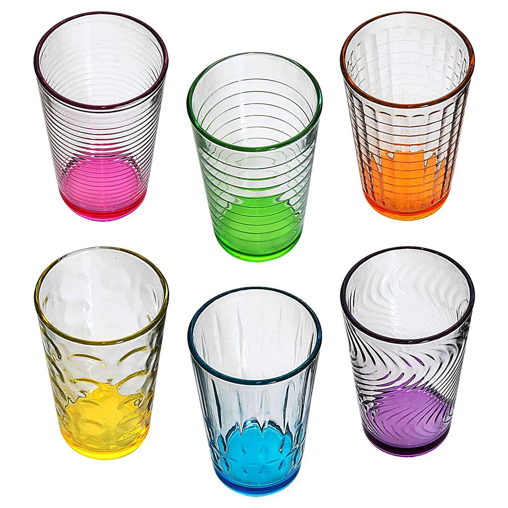 6 X Trinkglas Bunt Wasserglas Wassergläser Trinkgläser Glas Gläser Saftglas 7 6 X Trinkglas Bunt Wasserglas Wassergläser Trinkgläser Glas Gläser Saftglas – Bild 7
