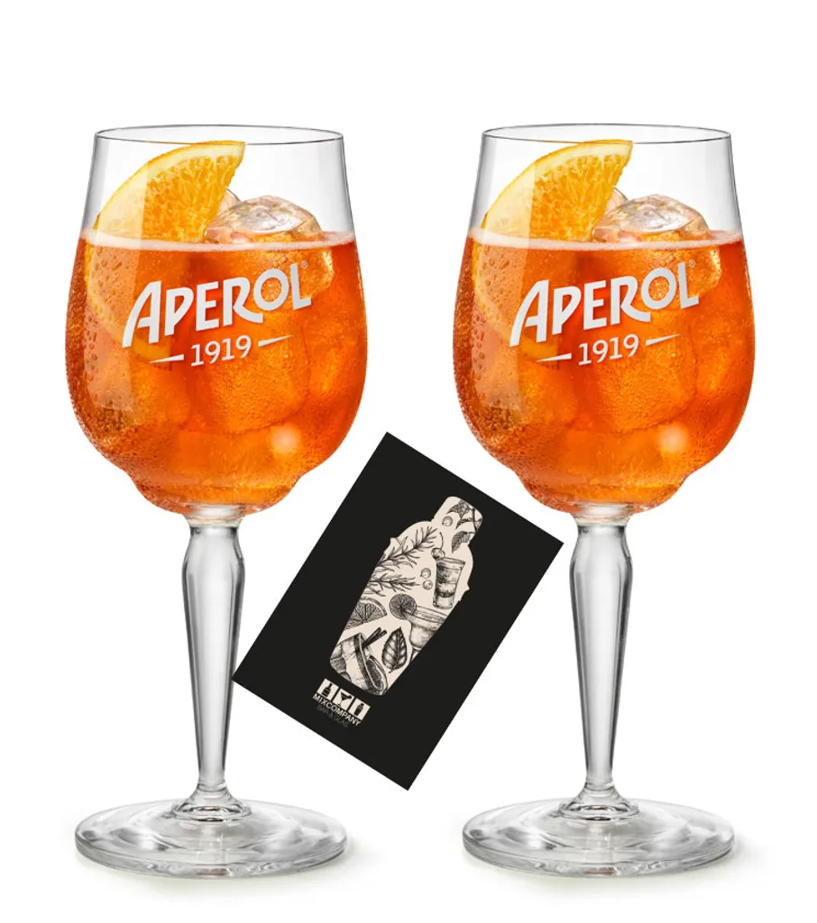 Aperol Glas Gläser-Set Neu - 2x Weingläser 1 Aperol Glas Gläser-Set Neu - 2x Weingläser