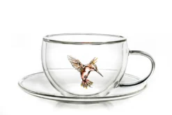 Creano 6er-Set Thermo-Tasses "Hummi" Für Tee/Latte Macchiato, Doppelwandig, Mit Kolibri-Muster | 250ml In Exklusiver Geschenkpackung -Weinglas Serien Geschäft 5541a7f90fa205521df429b841793929