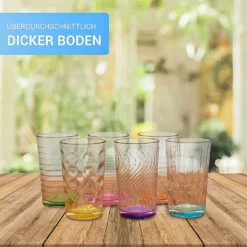 6 X Trinkglas Bunt Wasserglas Wassergläser Trinkgläser Glas Gläser Saftglas 11 6 X Trinkglas Bunt Wasserglas Wassergläser Trinkgläser Glas Gläser Saftglas -Weinglas Serien Geschäft 55e3dd457648c90f1145f32ee33e2265