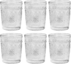 Krumble Wasserglas - Vintage - Trinkgläser - Wasserglas - Whiskeyglas - Spülmaschinenfest - 6 Stück - 260 Ml Pro Glas - Glas - Transparent