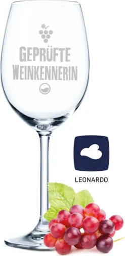 Leonardo Weinglas Mit Gravur - E Weinkennerin - Geschenk Für Hobby-Sommelier & Weinliebhaber - Weingläser - Geburtstagsgeschenk Für Frauen & Männer