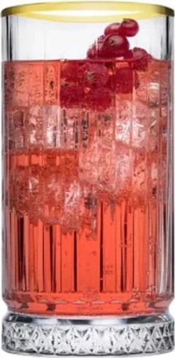 Pasabahce Elysia Golden Touch Long Drink Gläser 4-teiliges Set Mit Goldrand 280ml -Weinglas Serien Geschäft 656f4ba36760478c22541e4523874007