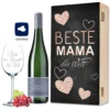 Leonardo Weinglas Beste Mama Der Welt Inkl. Bedruckter Holzkiste + Riesling Tandem - Geschenk Für Mama Ideal Als Muttert