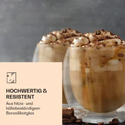 6x 410ml DUOS Doppelwandige JUMBO-Thermogläser Für Latte Macchiato, Cappuchino -Weinglas Serien Geschäft 704a914295a38e0f3ca05abbee369074