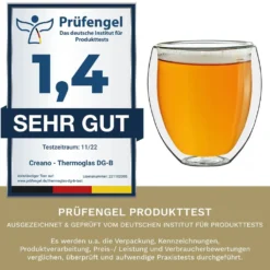 Creano Doppelwandige Gläser 400ml „DG-Bauchig“, 4er Set, Großes Thermoglas Doppelwandig Aus Borosilikatglas, Kaffeegläser, Teegläser, Latte Gläser, Doppelwandgläser -Weinglas Serien Geschäft 74dd3c40097948cdd458babf89896ccd