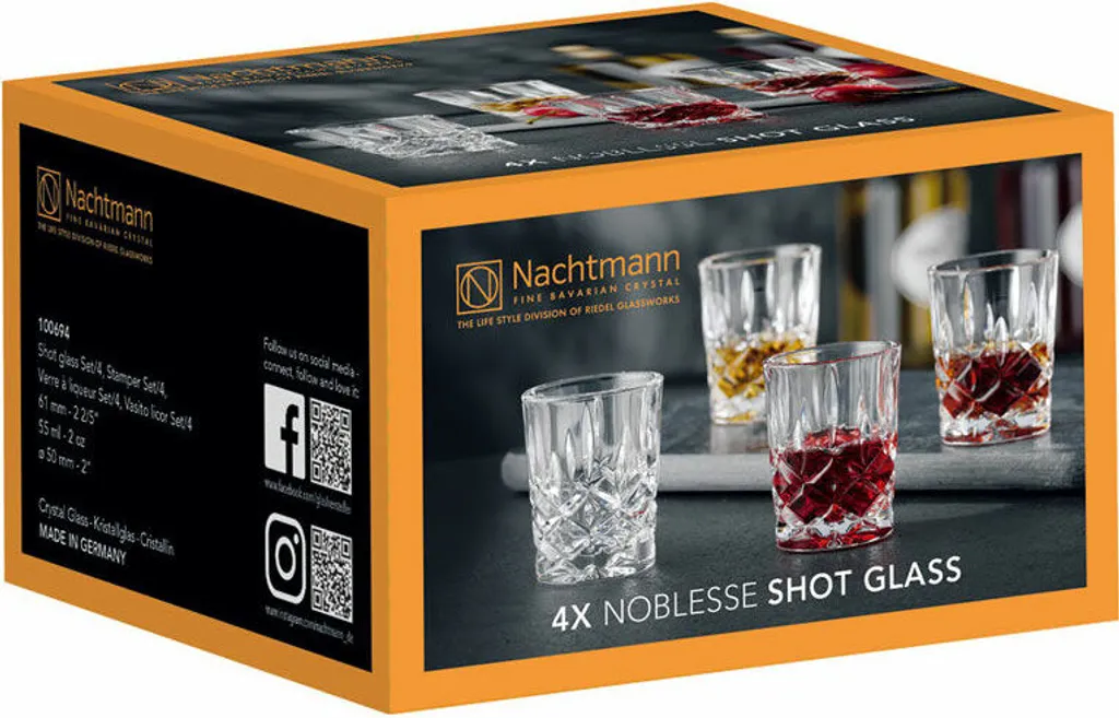 Nachtmann 100694 Noblesse Stamper Kristallglas, 55 Ml, H: 6,1 Cm, ø 5 Cm, Klar (4er Pack) 6 Nachtmann 100694 Noblesse Stamper Kristallglas, 55 Ml, H: 6,1 Cm, ø 5 Cm, Klar (4er Pack) – Bild 6
