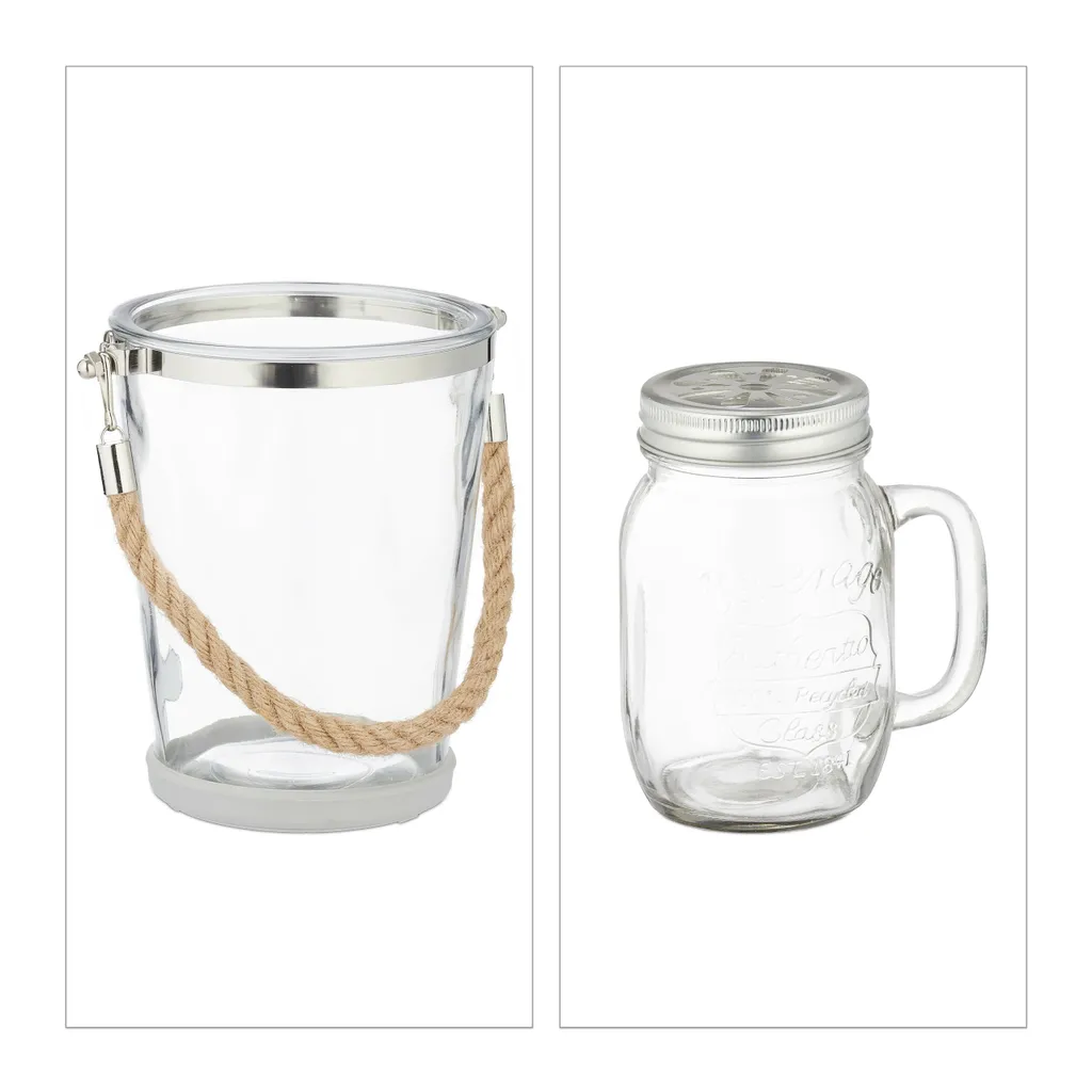 Relaxdays 4 Trinkgläser Mit Deckel Und Zubehör 9 Relaxdays 4 Trinkgläser Mit Deckel Und Zubehör – Bild 9