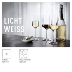 LICHTWEISS JULIE WEIßWEINGLAS-SET #1 VON NADINE NIGGEMEIER -Weinglas Serien Geschäft 79b525ab5d36f51636d21554b7cff364