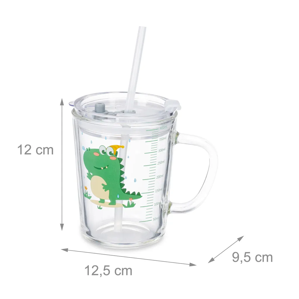 Relaxdays 2er Set Kindergläser Mit Dinomotiv 4 Relaxdays 2er Set Kindergläser Mit Dinomotiv – Bild 4