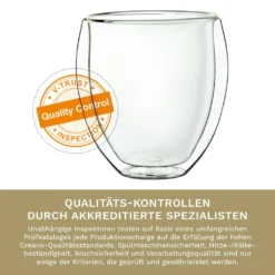 Creano Doppelwandige Gläser 400ml „DG-Bauchig“, 4er Set, Großes Thermoglas Doppelwandig Aus Borosilikatglas, Kaffeegläser, Teegläser, Latte Gläser, Doppelwandgläser -Weinglas Serien Geschäft 887796dac69dbb4822d5bb9f23a63f32