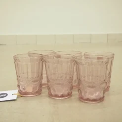 Wassergläser Solange Reliefmuster 6xSet Rosa Transparent 265ml -Weinglas Serien Geschäft 8d77f3ff3a33d2573b77e4857447916c