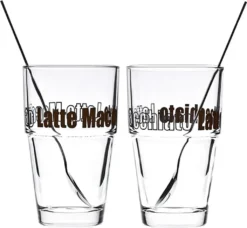 Leonardo Latte Macchiatto Becher 'Solo LM' Mit Löffel, 400ml, Ø 8,5 X 14,7cm (4er Set) -Weinglas Serien Geschäft a342d7753619314b1a58ebcb16f184bf