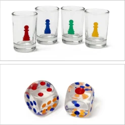 Relaxdays 10010181 Drinking Ludo Spiel, Partyspiel Für Erwachsene, Brett, 2 Würfel & 16 Shotgläser, Lustiges Trinkspiel -Weinglas Serien Geschäft acd3a8010a072c194dac723c7dd2640a
