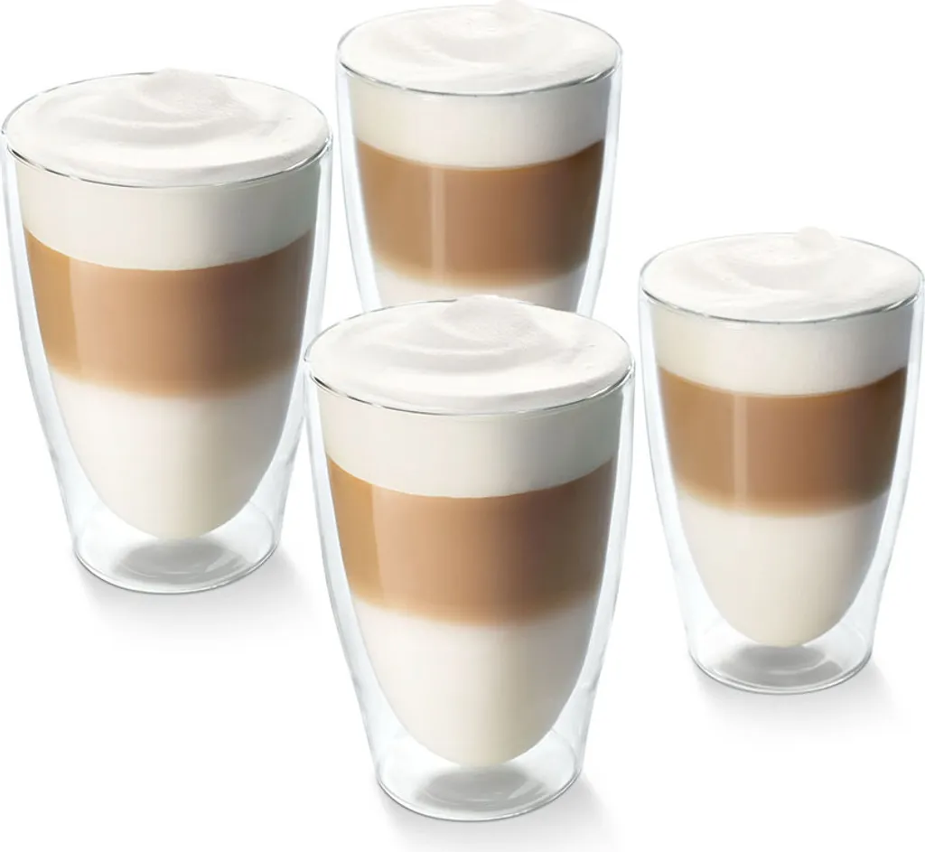 Tchibo 4er Latte Macchiato Gläser, Doppelwandig, Modernes Design, Heiß Und Kalt