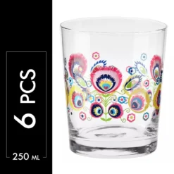 KROSNO Folk Bunt Wassergläser, 6er-Set, 250 Ml -Weinglas Serien Geschäft b9153430f9e9125f1ca46973b96a0491
