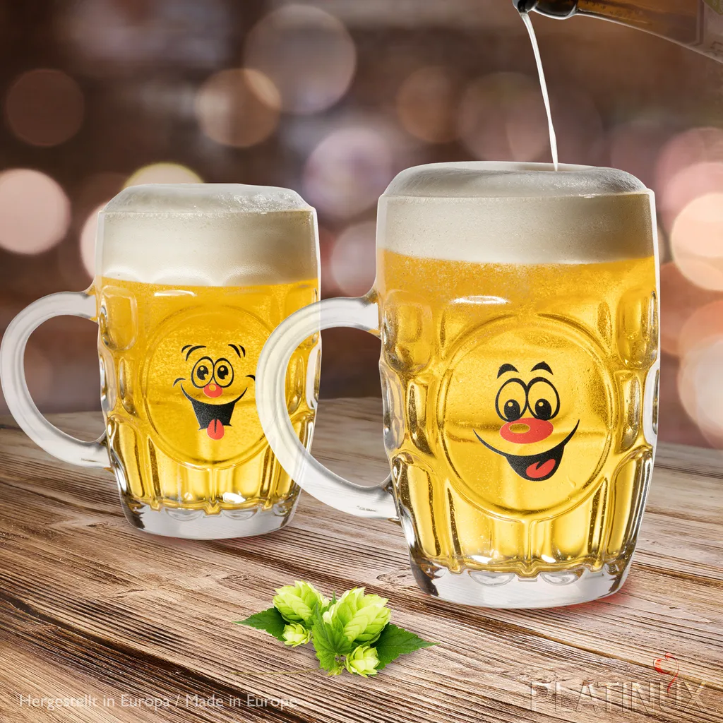 Biergläser 0,5L (max 700ml) Mit Henkel Und Lustigen Motiven Set 6 Teilig Bierkrug Karnevalsgläser 2 Biergläser 0,5L (max 700ml) Mit Henkel Und Lustigen Motiven Set 6 Teilig Bierkrug Karnevalsgläser – Bild 2