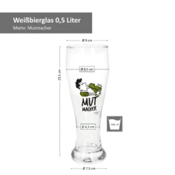 2x Weizenbiergläser Mutmacher Kampftrinker Weißbierglas 0,5L -Weinglas Serien Geschäft ba32d37dcf237376a89e1750946686f6