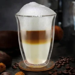 Creano Doppelwandige Gläser 250ml „DG-V“, 4er Set, Thermoglas Doppelwandig Aus Borosilikatglas, Kaffeegläser, Teegläser, Latte Gläser, Doppelwandgläser -Weinglas Serien Geschäft ba7ec66eafdabca8dc71826dd6b9558a 1