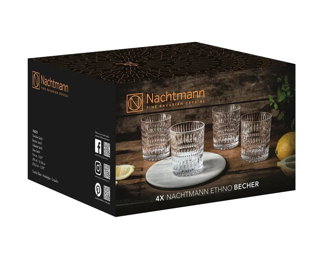 Nachtmann Whiskeybecher Ethno 294ml 4er Set 2 Nachtmann Whiskeybecher Ethno 294ml 4er Set – Bild 2