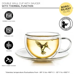 Creano 6er-Set Thermo-Tasses "Hummi" Für Tee/Latte Macchiato, Doppelwandig, Mit Kolibri-Muster | 250ml In Exklusiver Geschenkpackung -Weinglas Serien Geschäft c0f9100687b6b7f1e8a6e4379c61a52c