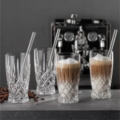 Nachtmann Latte Macchiato Set/4 + 4 Glastrinkhalme 7604/8tlg. Noblesse 104671 10 Nachtmann Latte Macchiato Set/4 + 4 Glastrinkhalme 7604/8tlg. Noblesse 104671 -Weinglas Serien Geschäft c4ffe78611215c19557876463ad56aa6