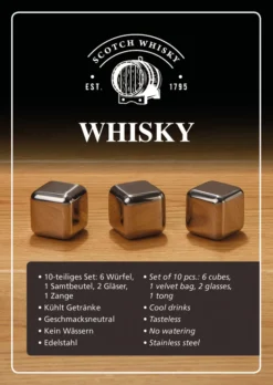 Whisky Geschenk-Set Mit 2 Gläsern, Eiswürfeln Aus Edelstahl, Zange, Samtbeutel In Einer Schönen Holzbox -Weinglas Serien Geschäft c5ae1d537772871b0c96b70aed3fde12