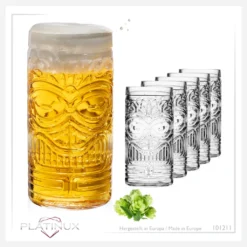 Tiki Gläser Set 6-Teilig Hoch Aus Glas 450ml (max. 500ml) Cocktailgläser Biergläser -Weinglas Serien Geschäft de0c112c11b80bf472d0bb45519c7e65