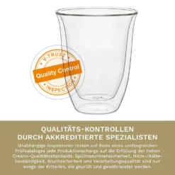 Creano Doppelwandige Gläser 250ml „DG-V“, 4er Set, Thermoglas Doppelwandig Aus Borosilikatglas, Kaffeegläser, Teegläser, Latte Gläser, Doppelwandgläser -Weinglas Serien Geschäft e85207c31930001cba1fe1124834b375 1