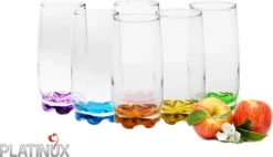 Trinkgläser Aus Glas 350ml (max.390ml) Set 6 Teilig Bunter Boden Wassergläser Saftgläser -Weinglas Serien Geschäft f089780ef5ef9569cd9434d05cc5dc92