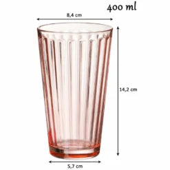 Ritzenhoff & Breker Longdrinkglas Lawe, Becher, Trinkglas, Glas, Rosa, 400 Ml, 164459 -Weinglas Serien Geschäft fb10984cc80f261d3f274200d37095a0