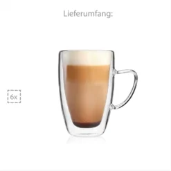 Sänger SÄNGER Doppelwandiges Cappuccino Gläser Set Mit Henkel 6 Teilig -Weinglas Serien Geschäft fe2a5447460709e18e23cc7f6daf7664